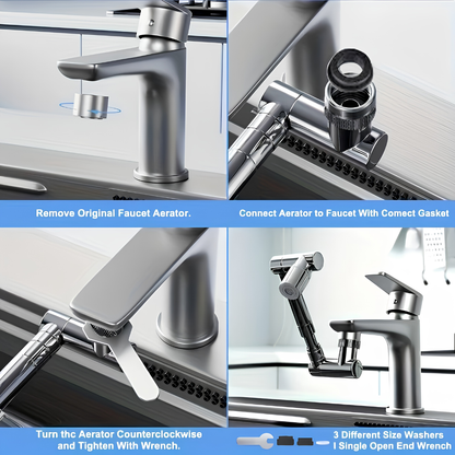 Rotating Faucet/Tap Extender | Stainless Steel | 360° rotation