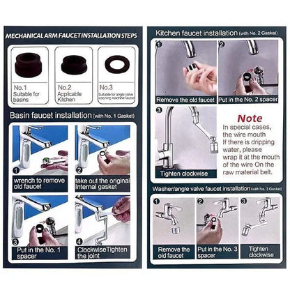Rotating Faucet/Tap Extender | Stainless Steel | 360° rotation