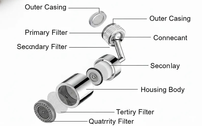 Rotating Faucet/Tap Extender | Stainless Steel | 360° rotation