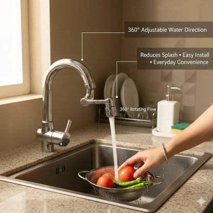 Rotating Faucet/Tap Extender | Stainless Steel | 360° rotation